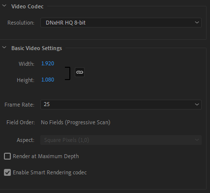Premiere Pro preset setting